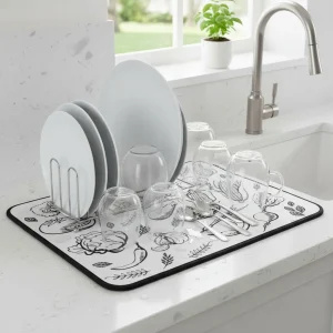 Alfombrilla Absorbente Seca Platos 30cm X 40cm