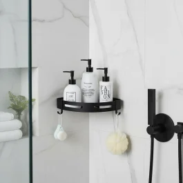 Esquinero de Baño Inoxidable Negro